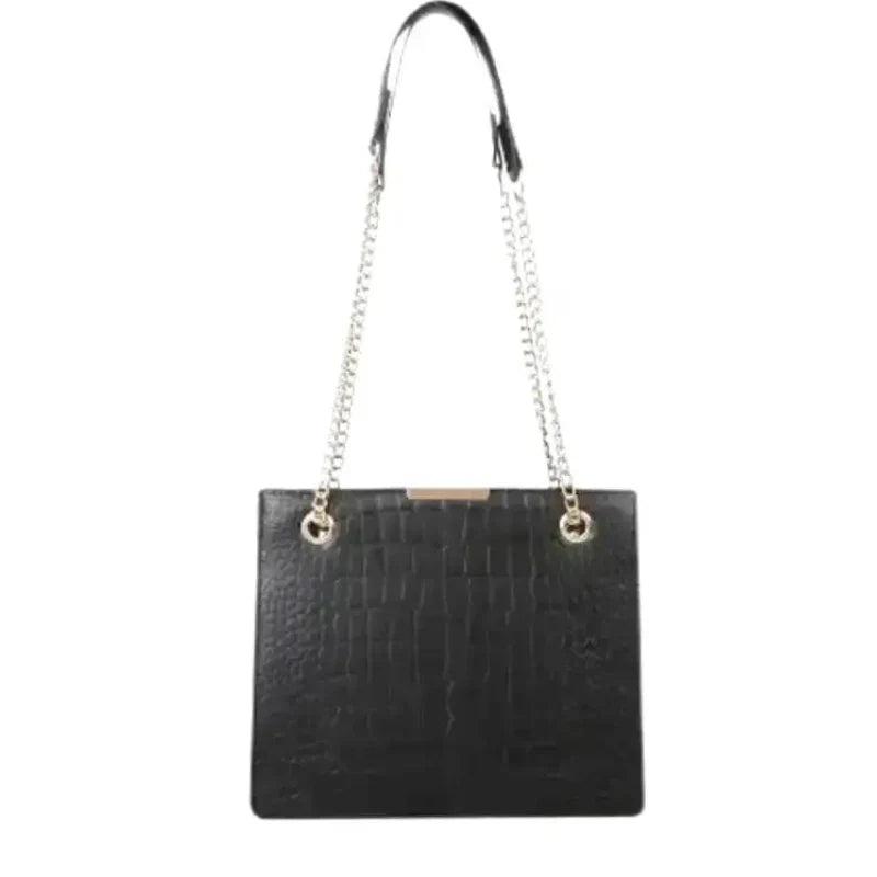 VALOMA - Grand Sac à Main Croco en Cuir
