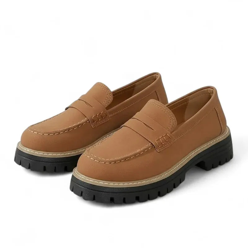Vittoria - Mocassin Femme en Daim à Surpiqûres Contrastées