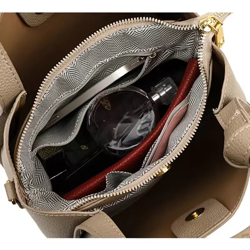 Joyce - Sac à Main Seau en Cuir Grainé