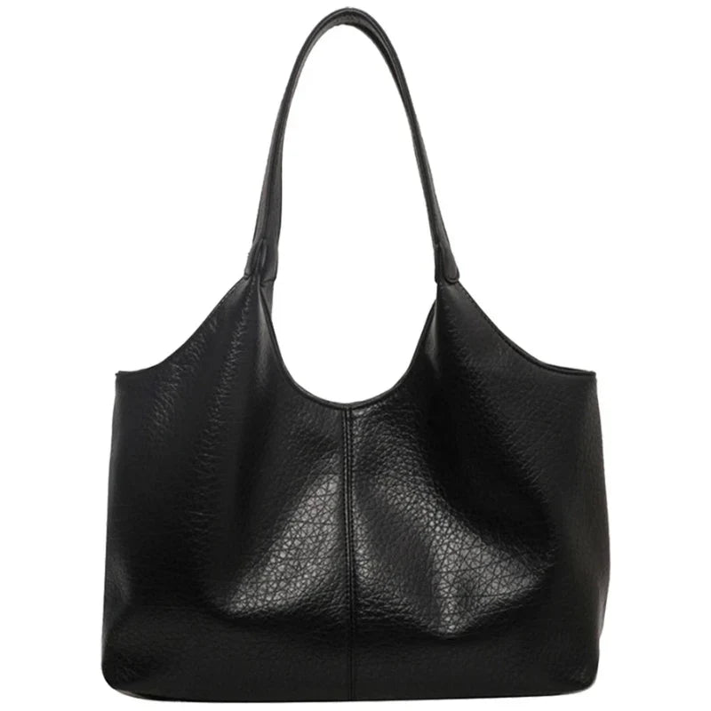 VYA grand sac à main vintage en cuir solide chic et style intemporel noir
