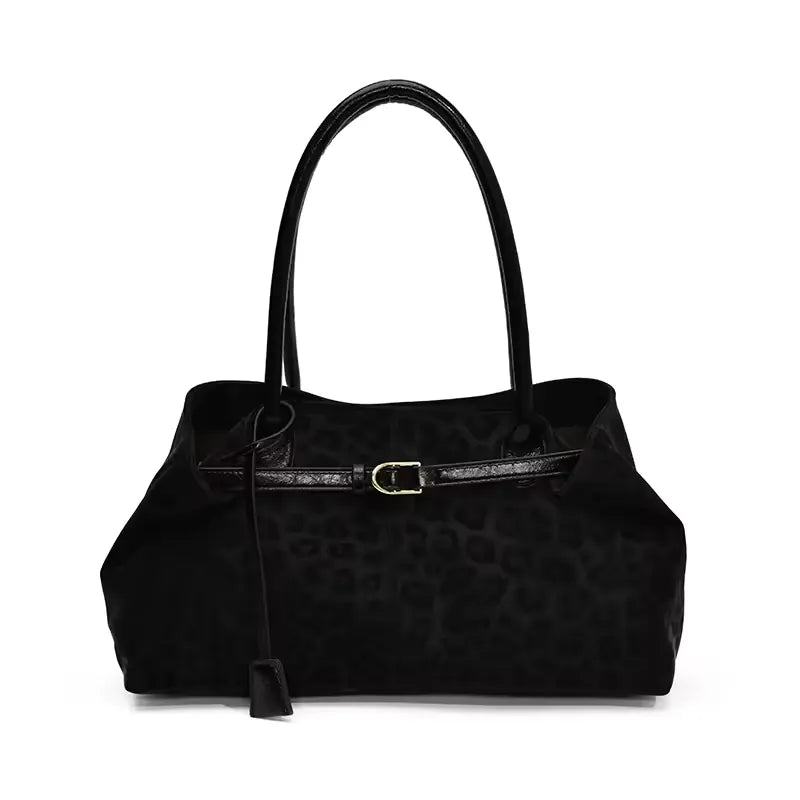 YUNA - Sac à Main Femme Tendance Léopard noir, léger et souple, idéal pour vos essentiels : pour téléphone, portefeuille, clés et maquillage